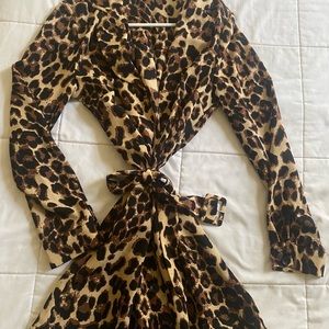 Cheetah print buckle dress